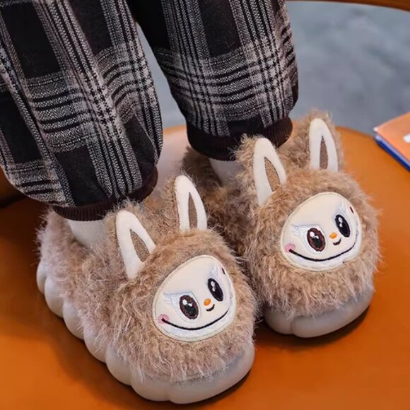 maixiede Shoes - Labubu Style Soft Fuzzy Winter Indoor Shoes